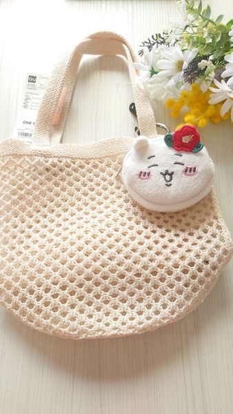 完売品★GU×ちいかわ コラボ ミニメッシュトートバッグ ハンドバッグ カゴバッグ