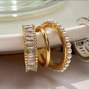 ボリュームイヤーカフ〔ゴールド〕ジルコン パール トレンド 大人女子 片耳用 No160