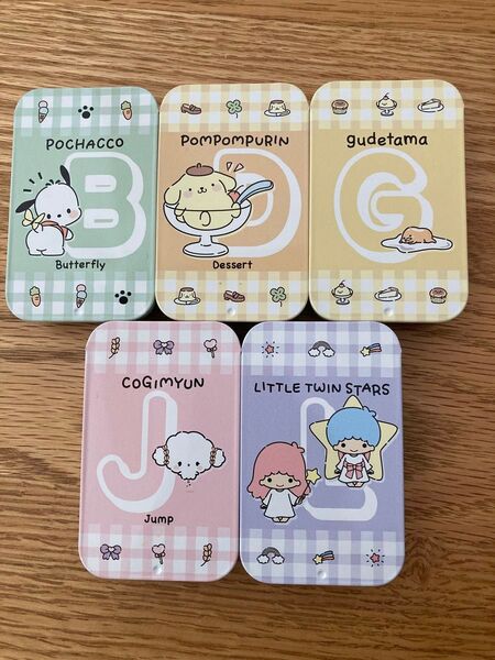 サンリオ スライド缶 5個セット アルファベット サンリオキャラクターズ