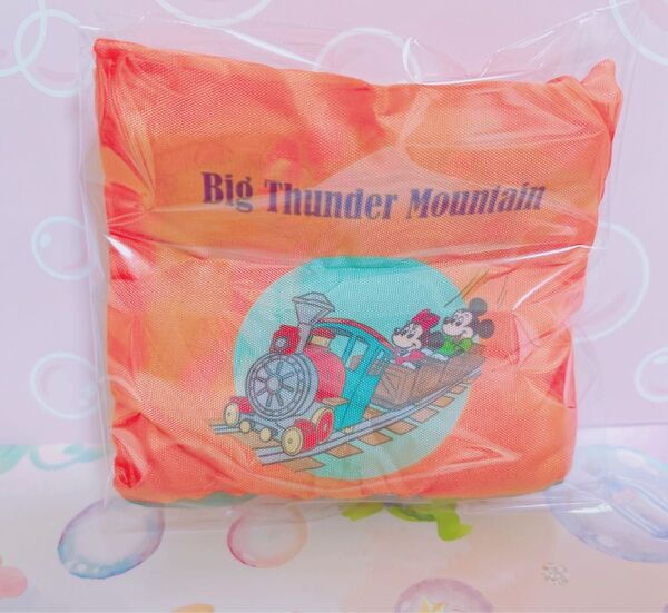 ディズニー カプセルトイ エコバッグ ビッグサンダーマウンテン オレンジ
