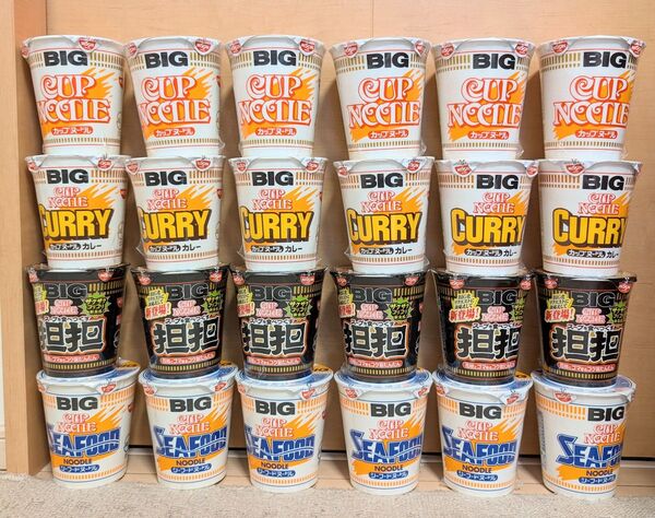 【24個まとめ売り】日清食品 カップヌードルBIG ノーマル シーフード カレー 担々