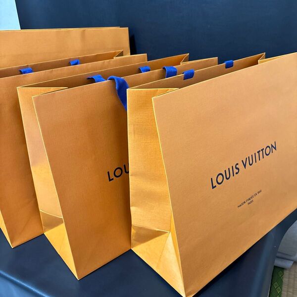 LOUIS VUITTON ルイヴィトン 横長中型/大型2種4枚 ショップ袋 空箱 紙袋 ショッパー 手提げ袋
