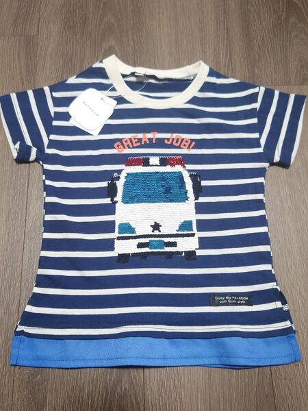新品未使用★Tシャツ スパンコール 救急車 消防車
