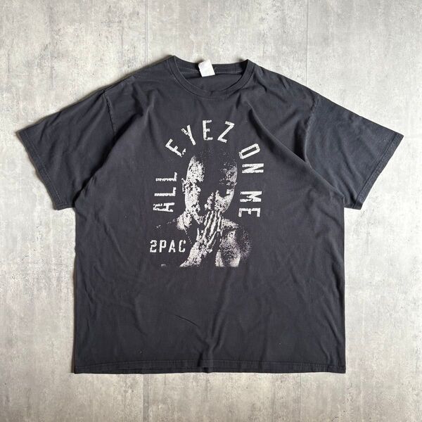【00s vintage】Tシャツ 2PAC ビッグサイズ フェード ヒップホップ 古着