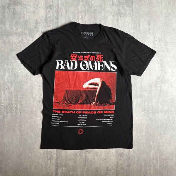【00s BAD OMENS】レア Tシャツ バンT メタル 「THE DEATH OF PEACE OF MIND」古着
