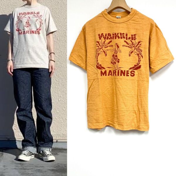 WAREHOUSE ウエアハウス Lot.4601 WAIKELE Tee ワイケレ Tシャツ L オレンジ Logo ロゴ