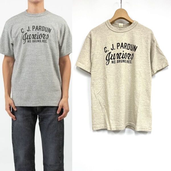WAREHOUSE ウエアハウス Lot 4601 C.J.PARDUN TEE ロゴ Tシャツ L オートミール