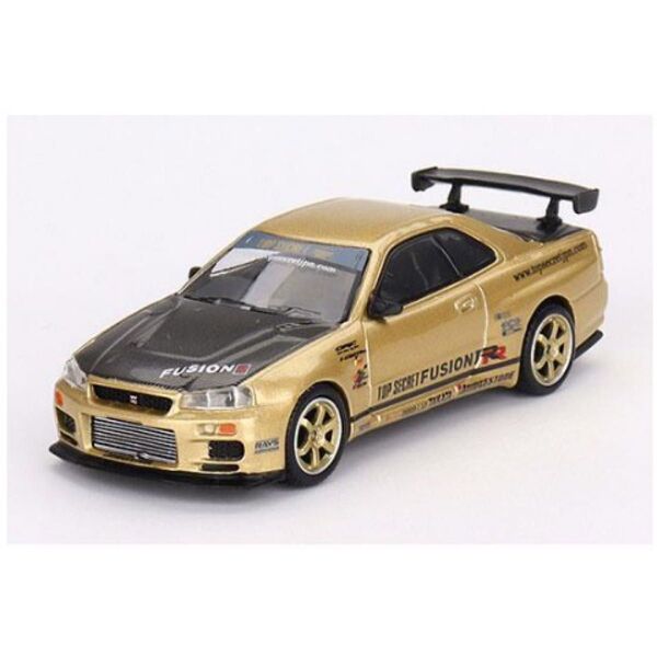 1/64 スカイライン R34 GT-R トップシークレット mini gt MGT00676- R 日本限定 gold