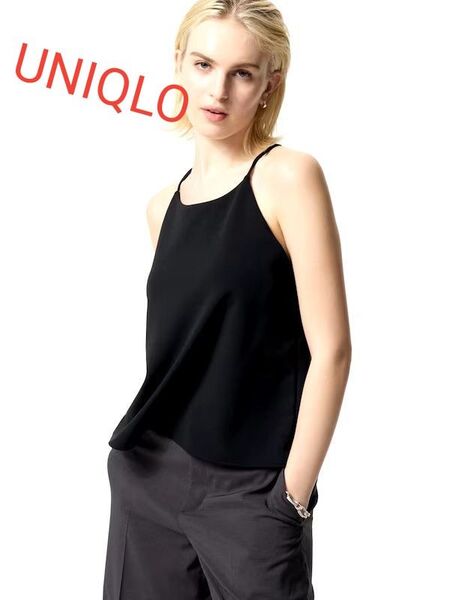 ユニクロ UNIQLO クレープジャージーブラキャミソール ブラトップ ブラック M