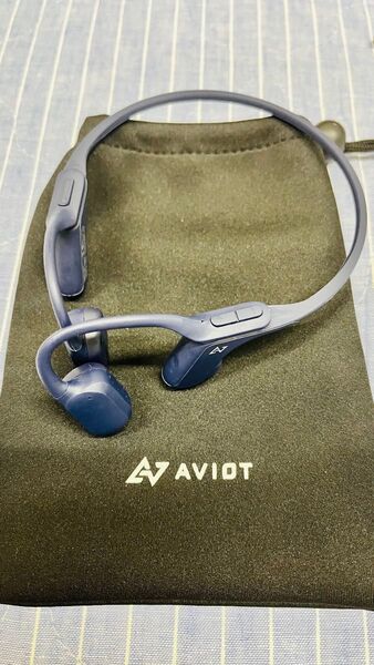 AVIOT ワイヤレス骨伝導イヤホン ブルー 中古 WBーP1