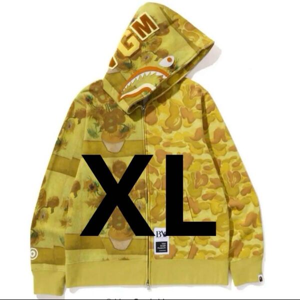 XL bape Van Gogh Shark Full Zip Hoodie vgm A BATHING APE シャークパーカー