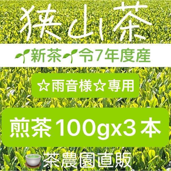 【専用】新茶☆煎茶x3本(令7年産)一番茶☆深蒸し緑茶☆日本茶☆本年度産☆狭山茶