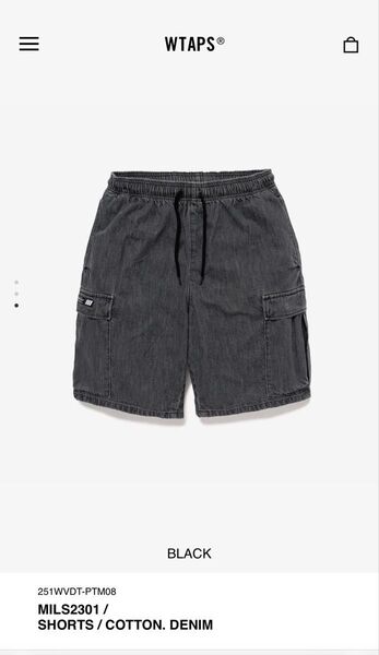 WTAPS MILS2301 / SHORTS / COTTON. DENIM BLACK