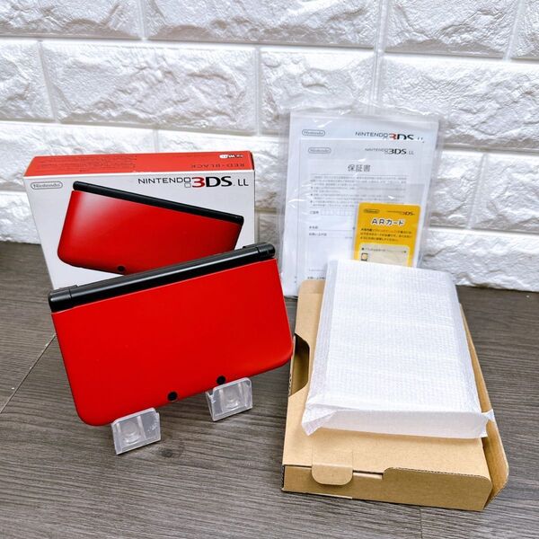 【美品】【3DS】Nintendo3DSLL レッド×ブラック 本体 箱説