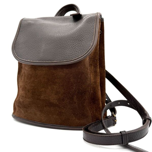 ★激レア・入手困難★OLD COACH 2way ショルダーバッグ リュック スエード レザー フラップ ブラウン USA製