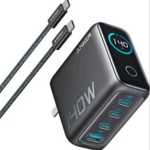 新品未使用 Anker Zolo 4 ポート 140W 壁面急速充電器モニター搭載 240Wのケーブル付き