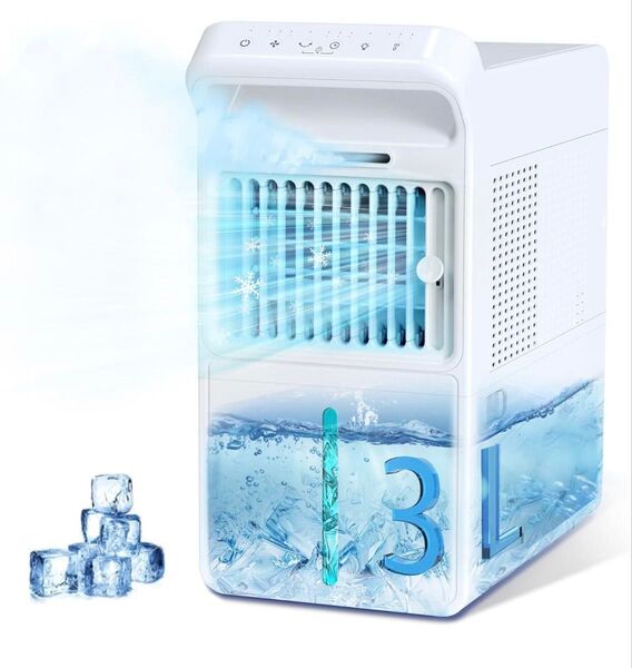 冷風扇 冷風機 強力【氷霧×冷風、体感直撃】卓上クーラー 多機能 冷風扇風機 小型 大容量 3L水タンク 3段階風量 ミスト3段階