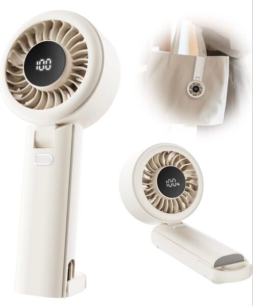ハンディファン 携帯扇風機 強力 人気 手持ち扇風機 軽量設計 USB充電式 バッテリー残量表示 大容量電池 長時間稼働 5段階