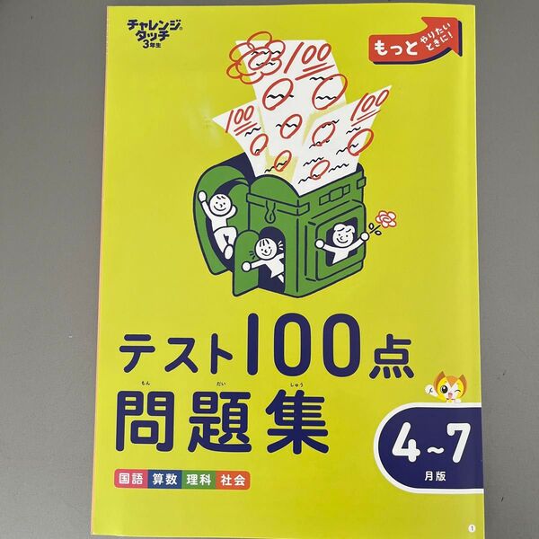 チャレンジ 3年生 テスト100点問題集 4〜7月号 国語 算数 理科 社会