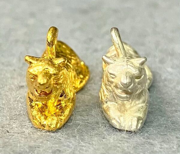 虎の根付け(ストラップ) 純金約5.2g & シルバー900約2.75g 田中貴金属