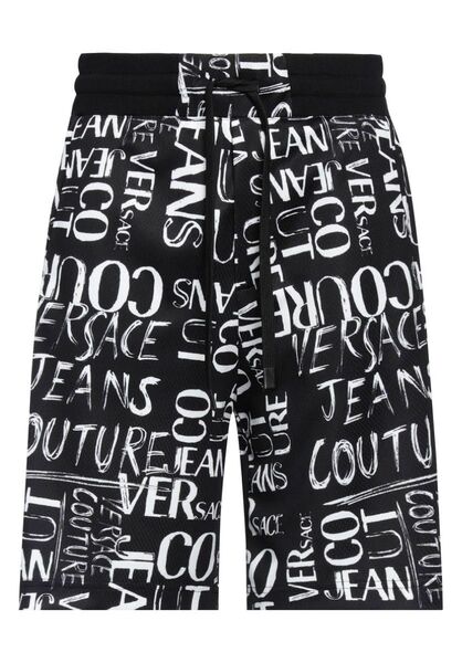 新品ヴェルサーチェ ジーンズ クチュール総柄ロゴ メッシュ ショートパンツ M ハーフパンツ ショーツ