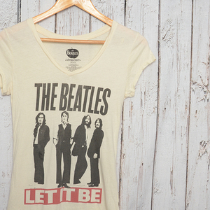 GS8897 ビートルズ BEATLES Tシャツ レディース S 肩幅41 ロック メール便可 xq