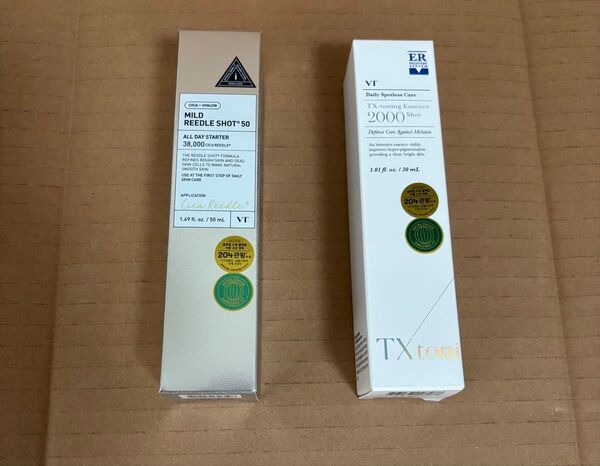 VT COSMETICS TXトーニングエッセンス 2000shot、マイルドリードルショット50 各1個