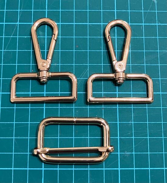 ハンドメイド ショルダーストラップ 金具セット ナスカン リュックカン 4cm ゴールド