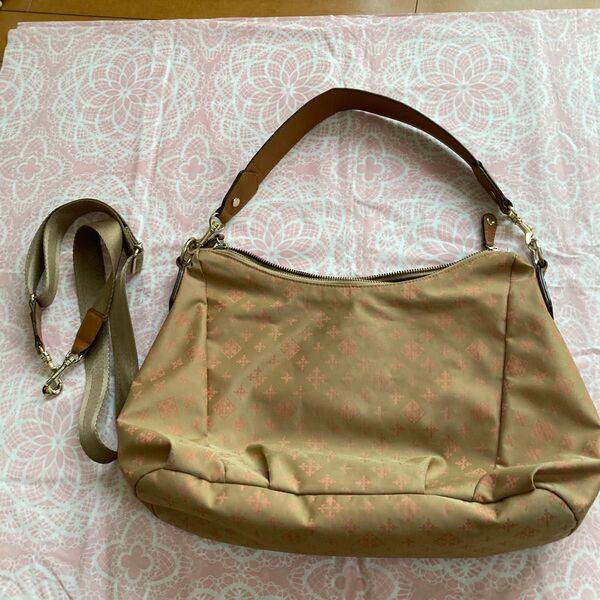 ラシットrusset 2way ハンドバッグ、ショルダーバッグ ブラウン オレンジ