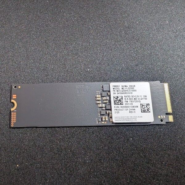 【1760時間】【1000回】Samsung PM991 NVMe SSD 256GB MZ-VLQ2560 正常