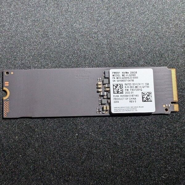 【3422時間】【707回】Samsung PM991 NVMe SSD 256GB MZ-VLQ2560