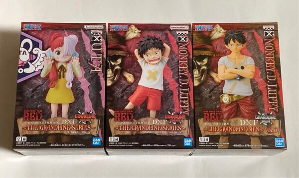 箱付き ONE PIECE FILM RED DXF フィギュア モンキーDルフィ ウタ 3体セット ワンピース フィルム レッド