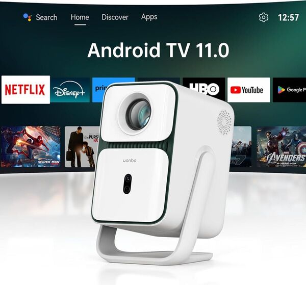 Wanbo T2 UltraプロジェクターAndroidTV 11.0 搭載1080P 小型 プロジェクター プロジェクター