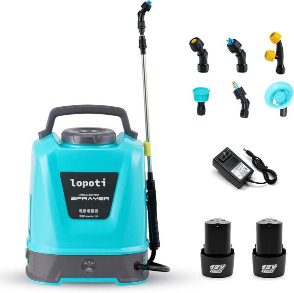 lopoti 電動噴霧器 10L 充電式 5.2Ah総容量 背負い式 連続自動 電動噴霧器