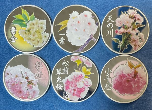 桜の通り抜け銀メダル 20g*六枚 合計120g 925/1000 外径35.0mm 厚さ2.5mm 20g プル-フ出し 美品