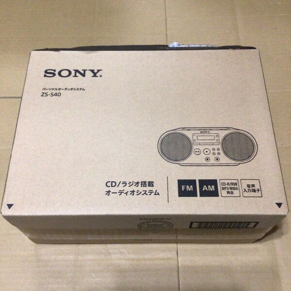 SONY ZS-S40 CDラジオ ラジカセ ホワイト 美品 箱、説明書付き ソニー CDプレーヤー FM/AMラジオ