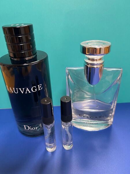 香水お試しセット、Dior SAUVAGE、BVLGARI 、香水各4ml