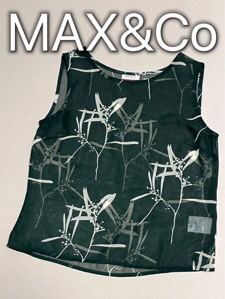 MAX&CO マックスアンドコー ノースリーブシャツ グリーン シフォン 美品