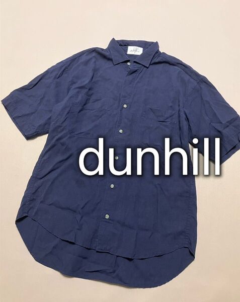 ダンヒル dunhill 半袖シャツ メンズ ネイビー M