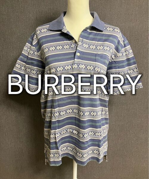 バーバリーズ BURBERRYS 90S 白タグ ロゴ刺繍 ポロシャツ 美品 L