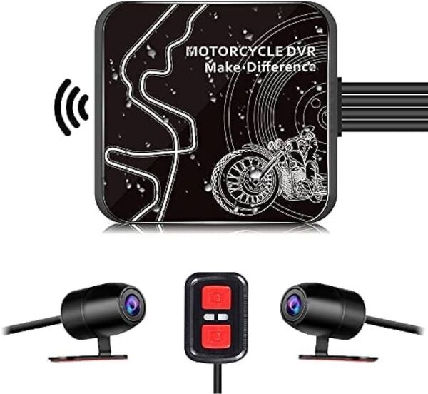 モトカム バイク用 ドライブレコーダー 前後 カメラ 防水 IP67 バイクドラレコ 1080P 200万画素