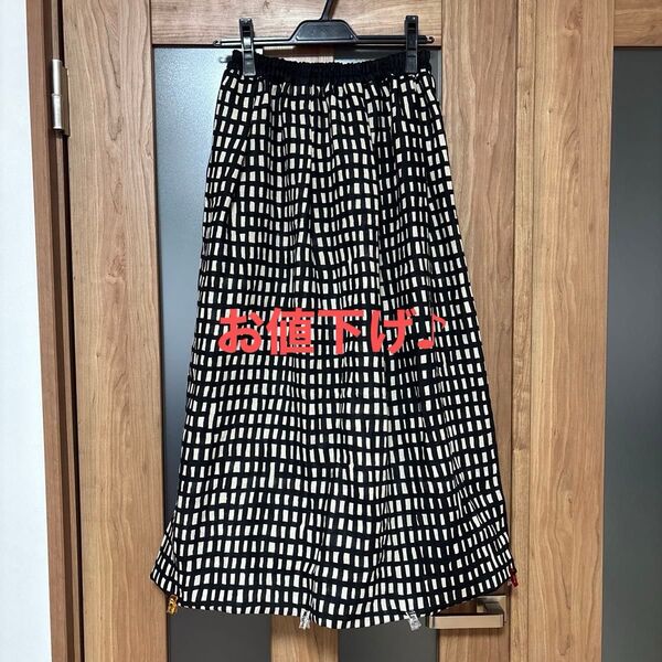 未完成 ミナペルホネン sora check タックギャザースカート ハンドメイド