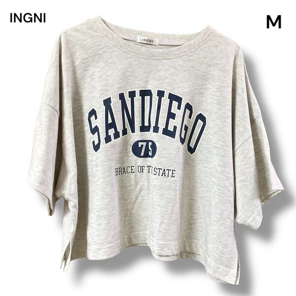 INGNI イング レディース Tシャツ 丈短め ライトグレー M