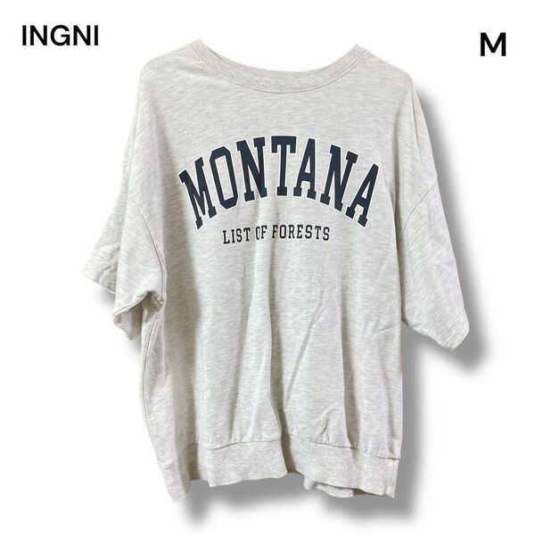 INGNI イング レディース Tシャツ ライトグレー 綿100% M