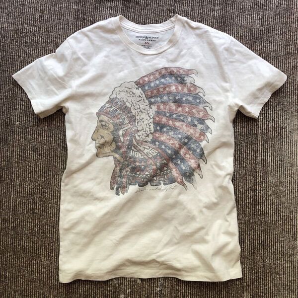 【中古】RALPH LAUREN DENIM & SUPPLY ネイティブ アメリカン Tシャツ XSサイズ ラルフローレン
