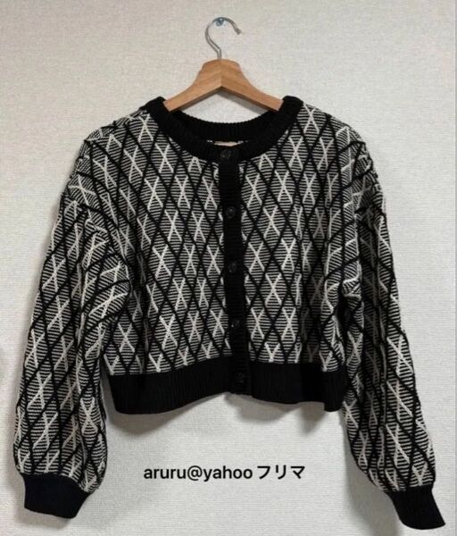 ★クーポン使用で500円引き★【INGNI】イング ショート丈ジャガード2Wayニット カーディガン