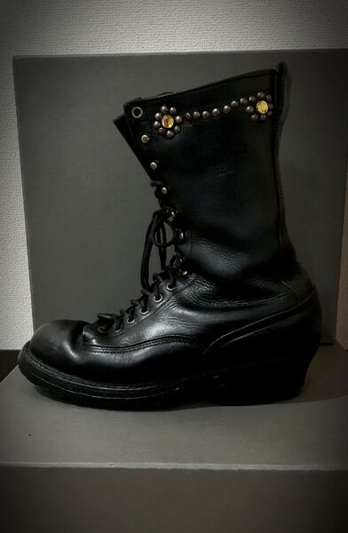 90年代、WhitsBoots ホワイツ スモークジャンパー 1208 9D スタッズカスタム Bk HighCut