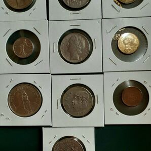 外国古銭コイン10枚 非現行アンティーク 貨幣 硬貨 フランスetc アクセ加工用などに!