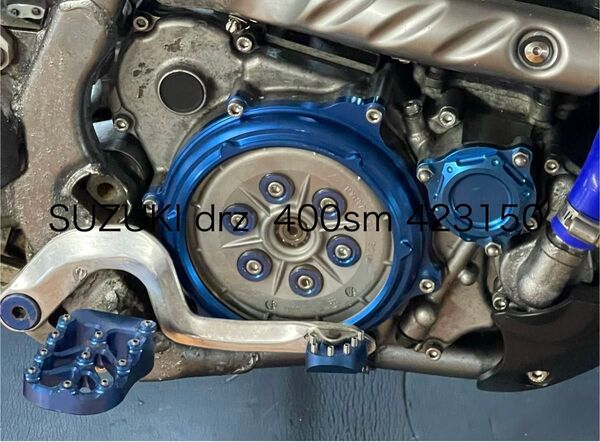 未使用品 DRZ DR-Z DRーZ 400sm クラッチカバー スケルトン ブルー アルマイト カスタム スズキ チタンボルト