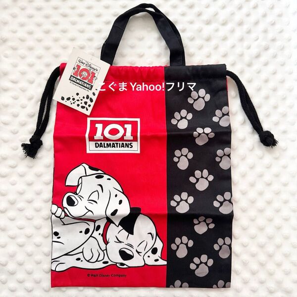 新品未使用 Disney ディズニー 101匹わんちゃん BIG巾着 ポーチ クーポンで500円オフ